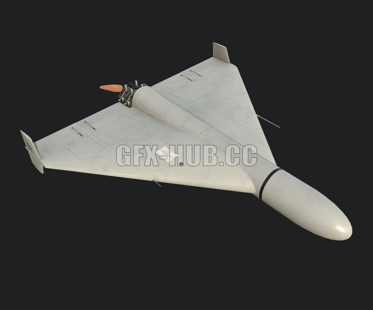 PBR Game 3D Model – Shahed-136 Kamikaze Drone Geranium