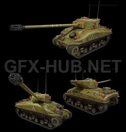 PBR Game 3D Model – Sherman M-51