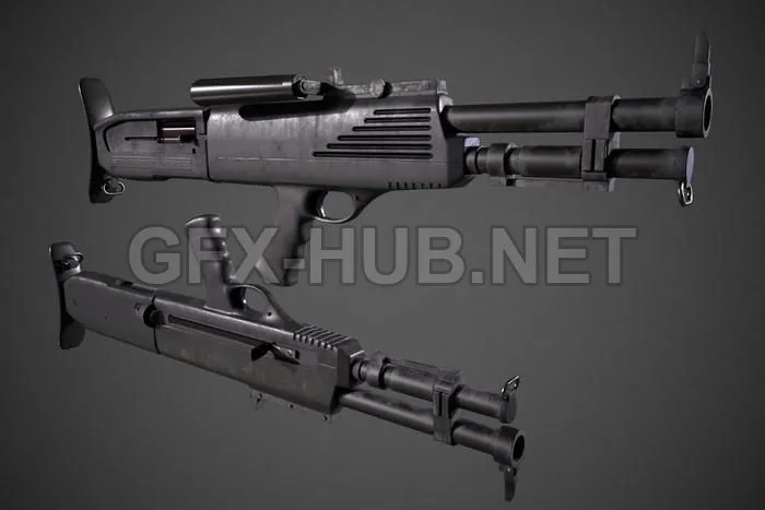 PBR Game 3D Model – Shotgun High Standart model 10