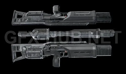 PBR Game 3D Model – Shotgun SiX-12