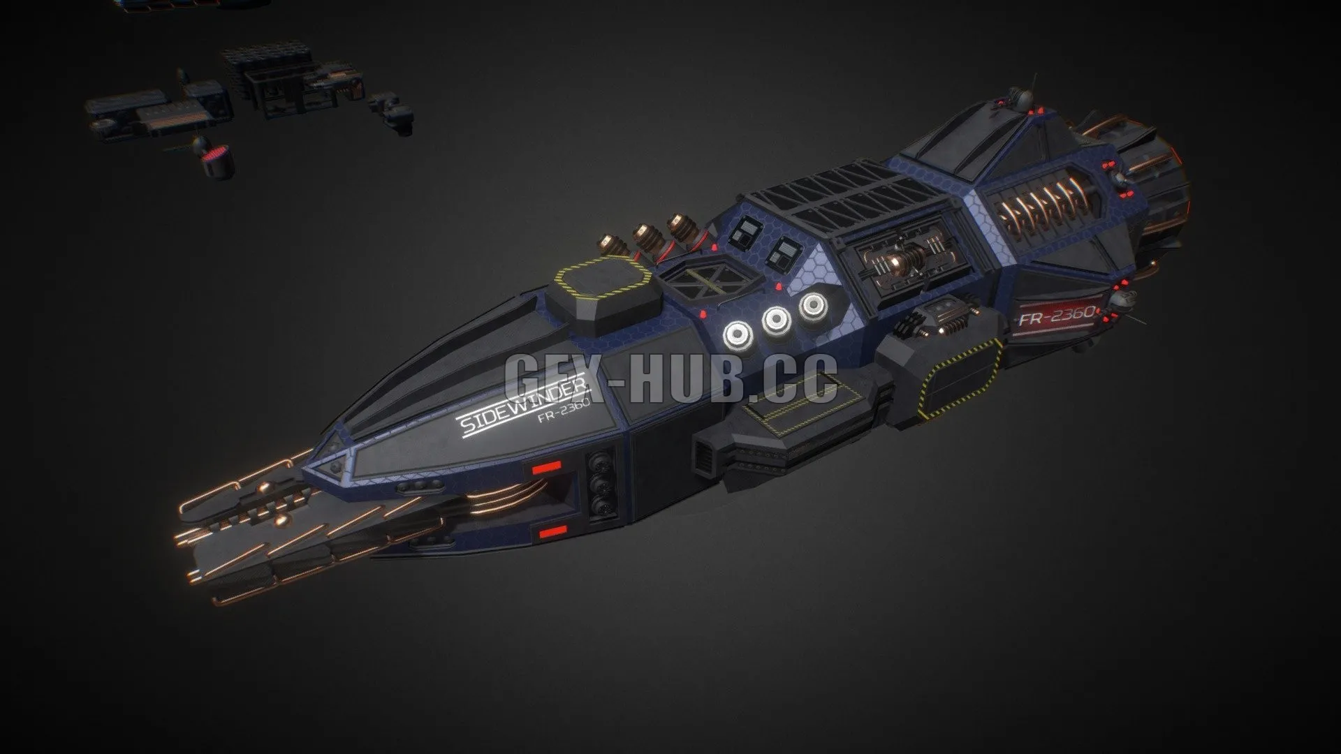 PBR Game 3D Model – Sidewinder-Class Fast Attack Vessel