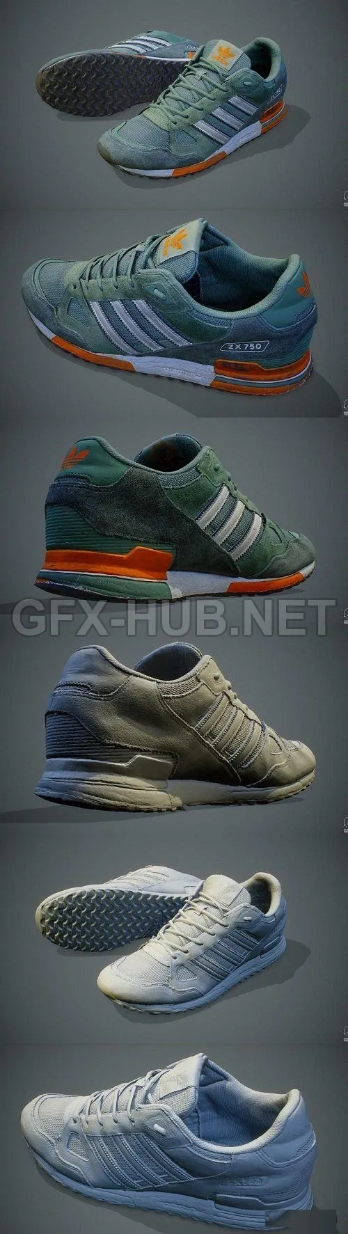 PBR Game 3D Model – Sneakers (max, fbx, obj)