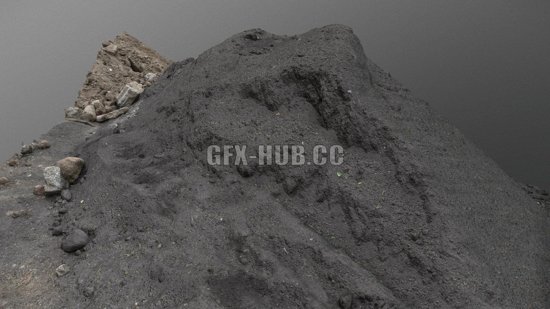 PBR Game 3D Model – Soil mud land earth dirt heap pile