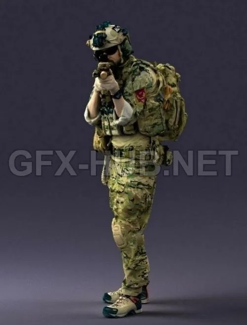 PBR Game 3D Model – Soldier 0722
