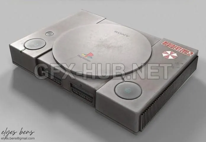 PBR Game 3D Model – Sony Playstation 1