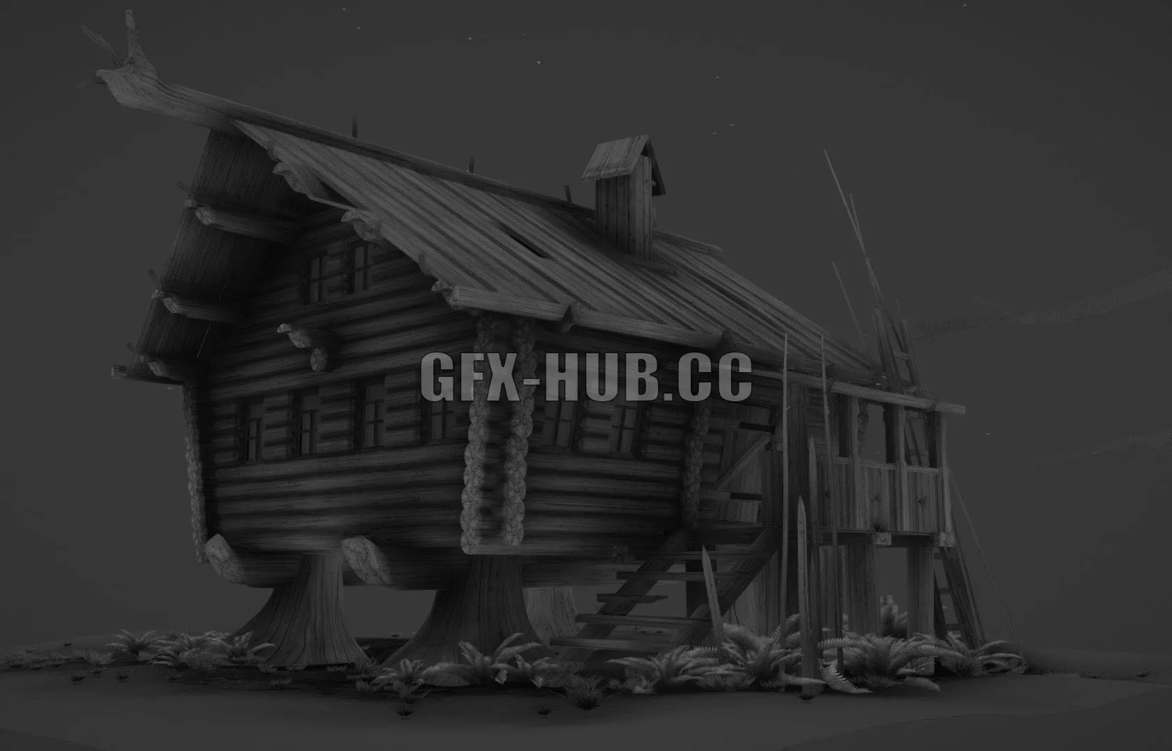PBR Game 3D Model – Sorcerers hut