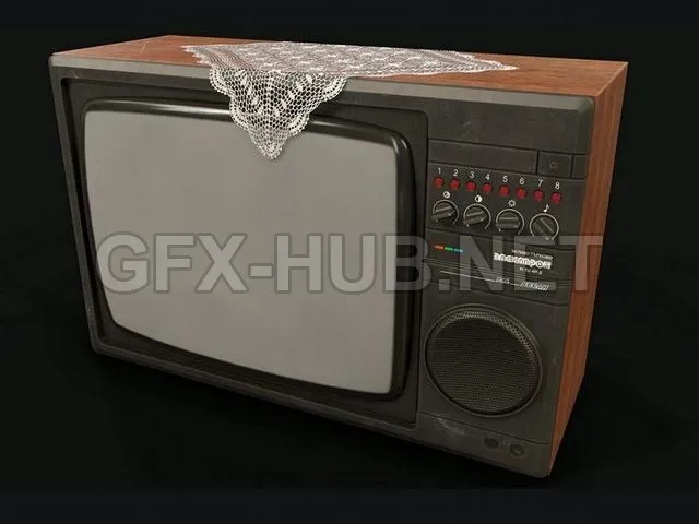 PBR Game 3D Model – Soviet TV Electron