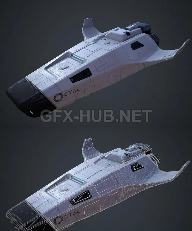 PBR Game 3D Model – SpaceShip (2)