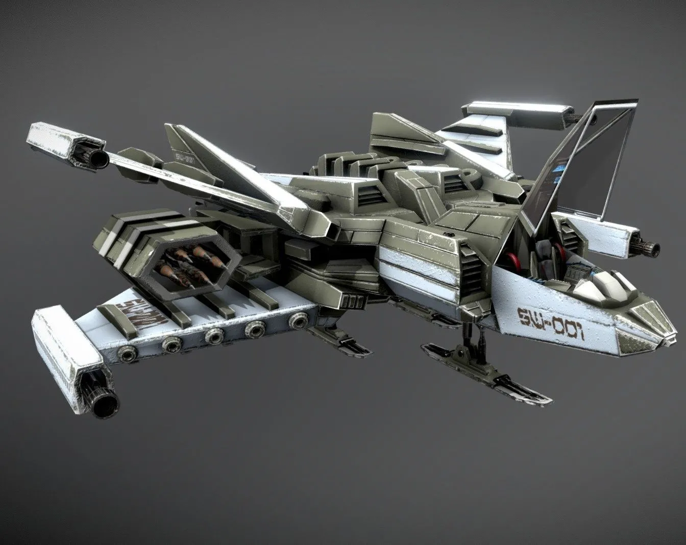 PBR Game 3D Model – Spaceship Hades Starfighter Mk2 space fighter