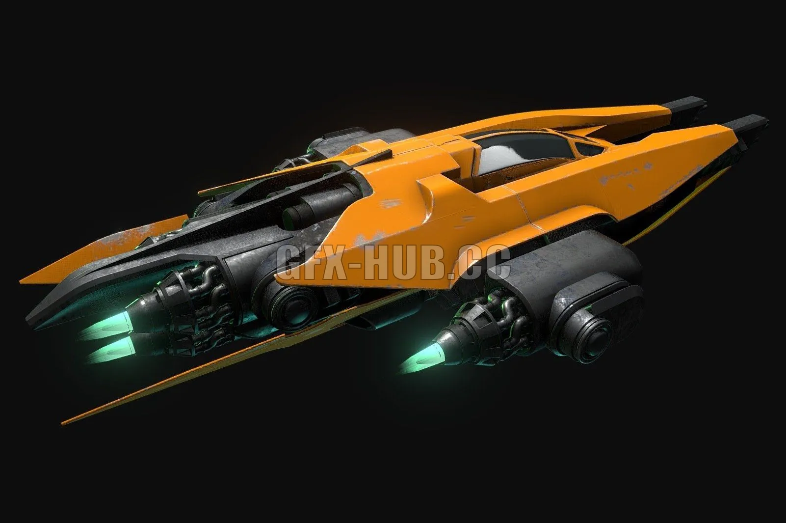 PBR Game 3D Model – Spaceship