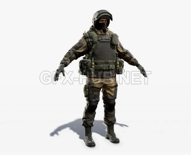 PBR Game 3D Model – Special Forces Warrior