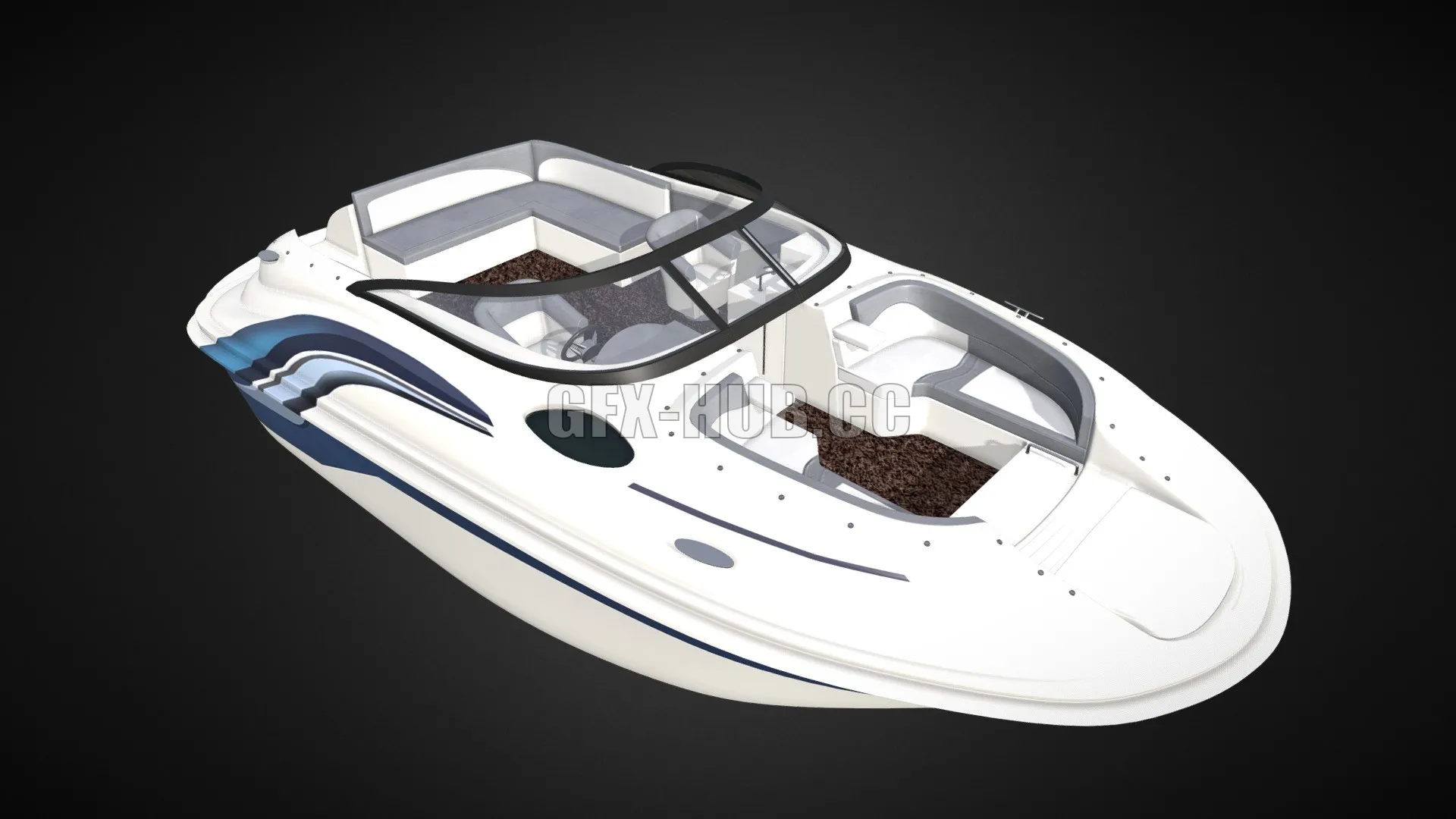 PBR Game 3D Model – Speed Boat