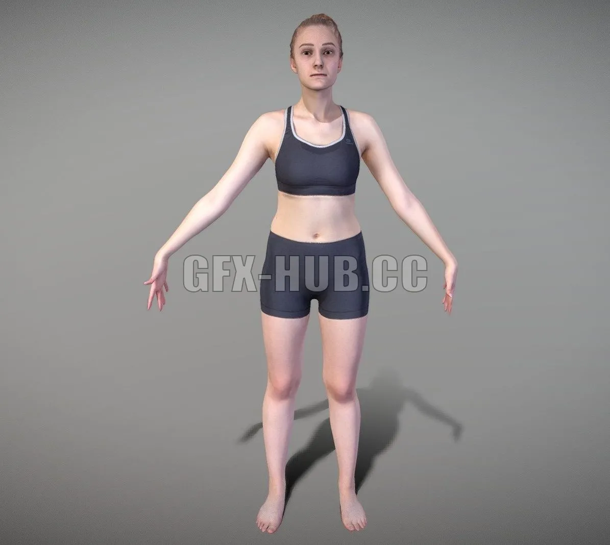 PBR Game 3D Model – Sporty woman ready for animation 118