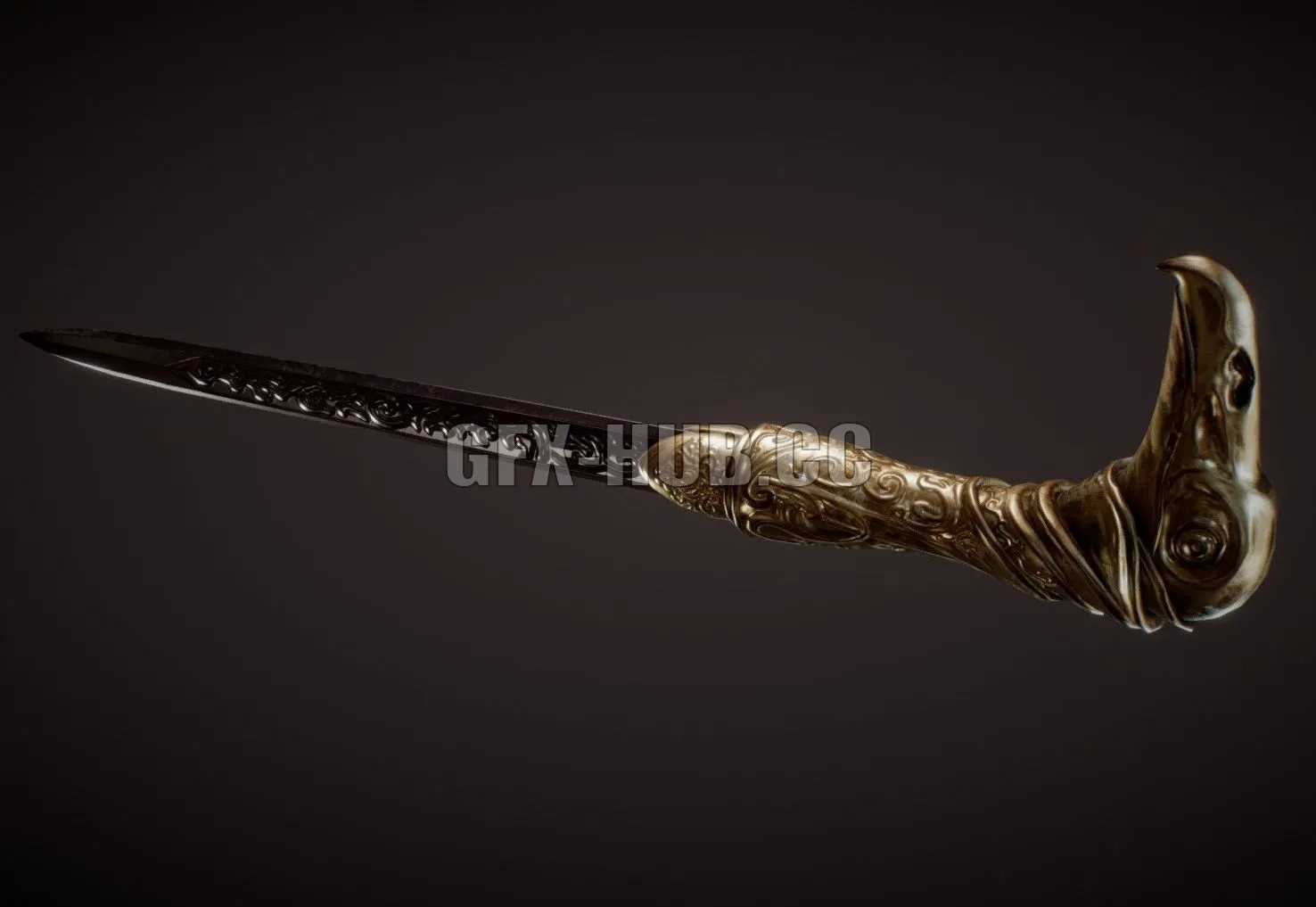 PBR Game 3D Model – Assassins Creed Syndicate Cane Sword