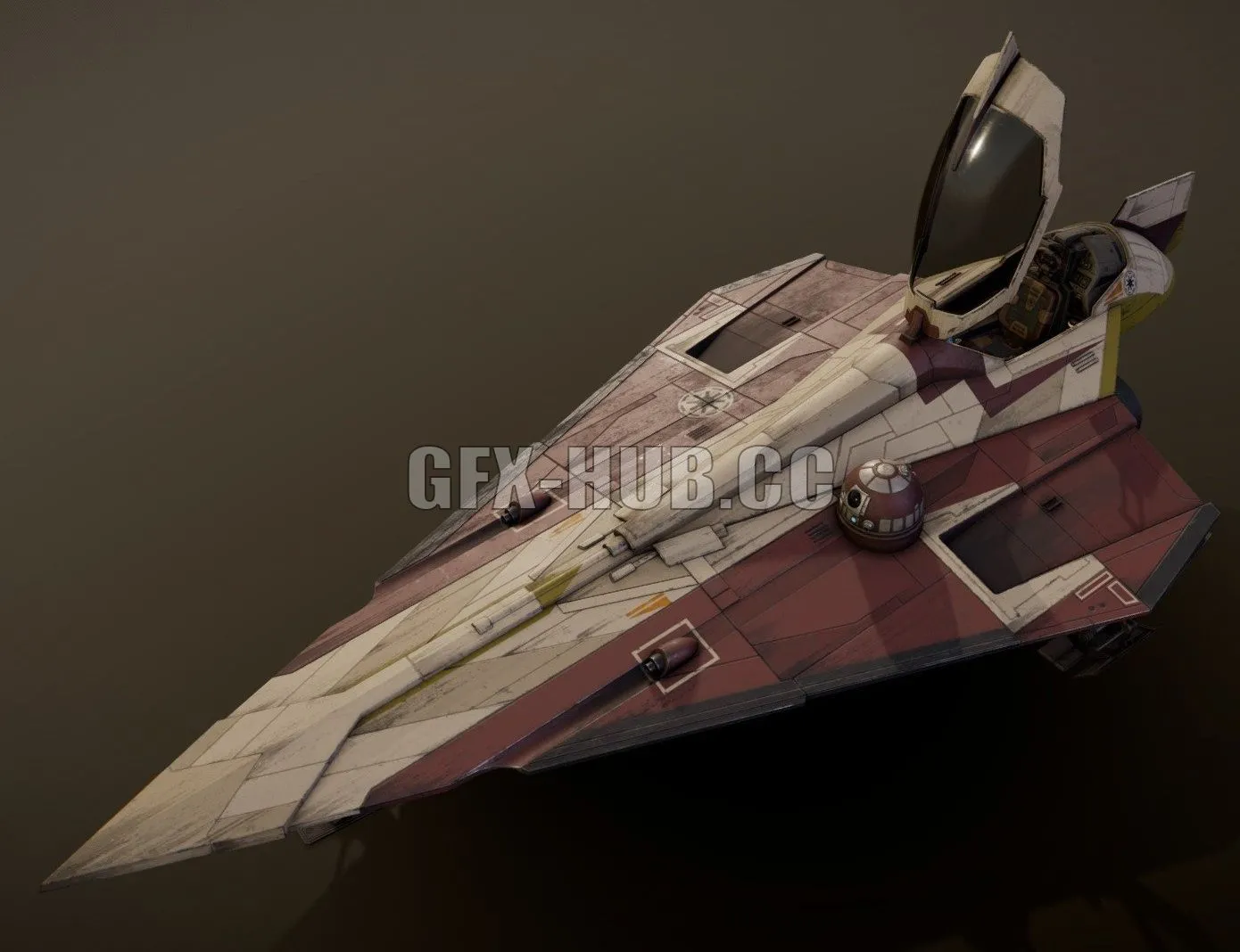 PBR Game 3D Model – Star Wars Jedi Starfighter (Obi Wan Kenobi)