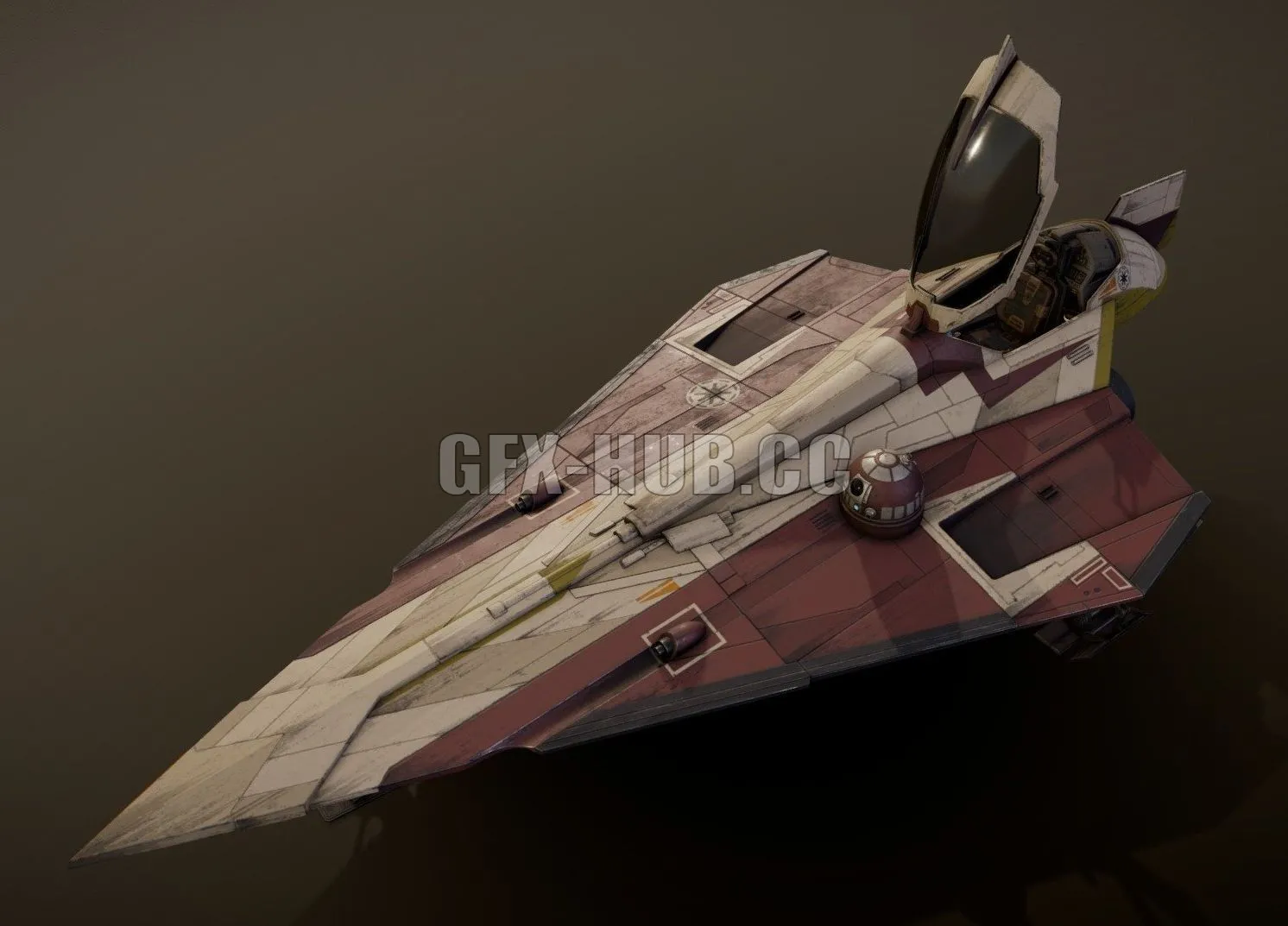 PBR Game 3D Model – Star Wars Jedi Starfighter Obi Wan Kenobi PBR