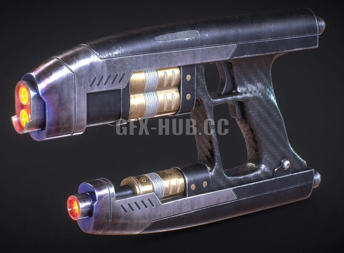 PBR Game 3D Model – Star-Lord Gun Fanart