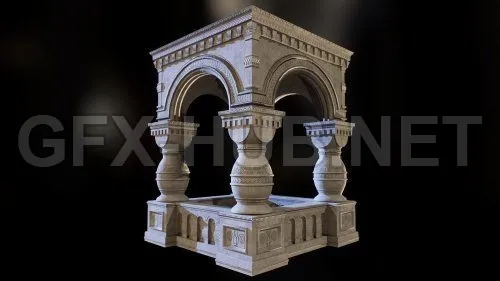 PBR Game 3D Model – Stone Structure Trim Sheet