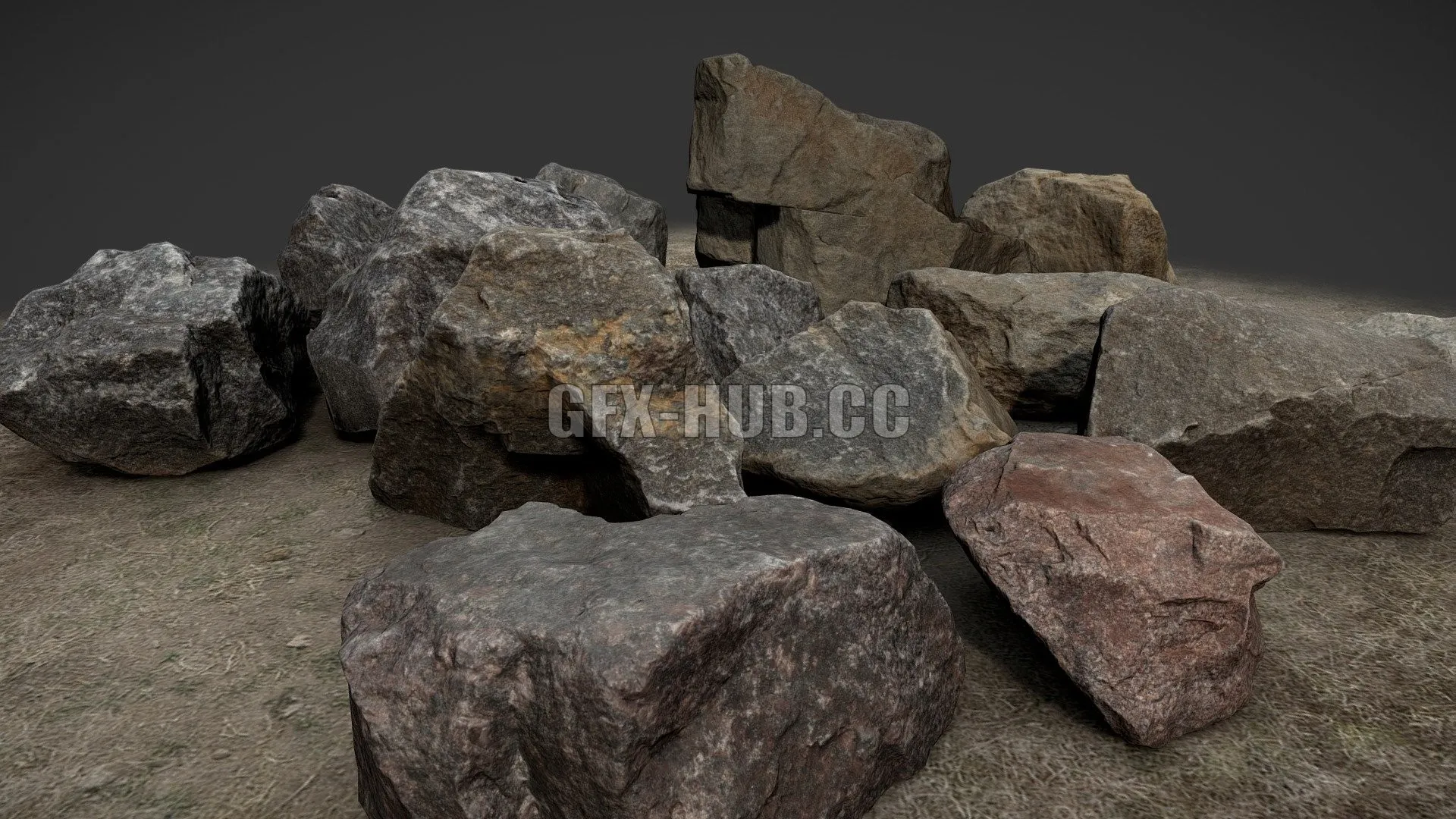 PBR Game 3D Model – Stones Pack Vol2