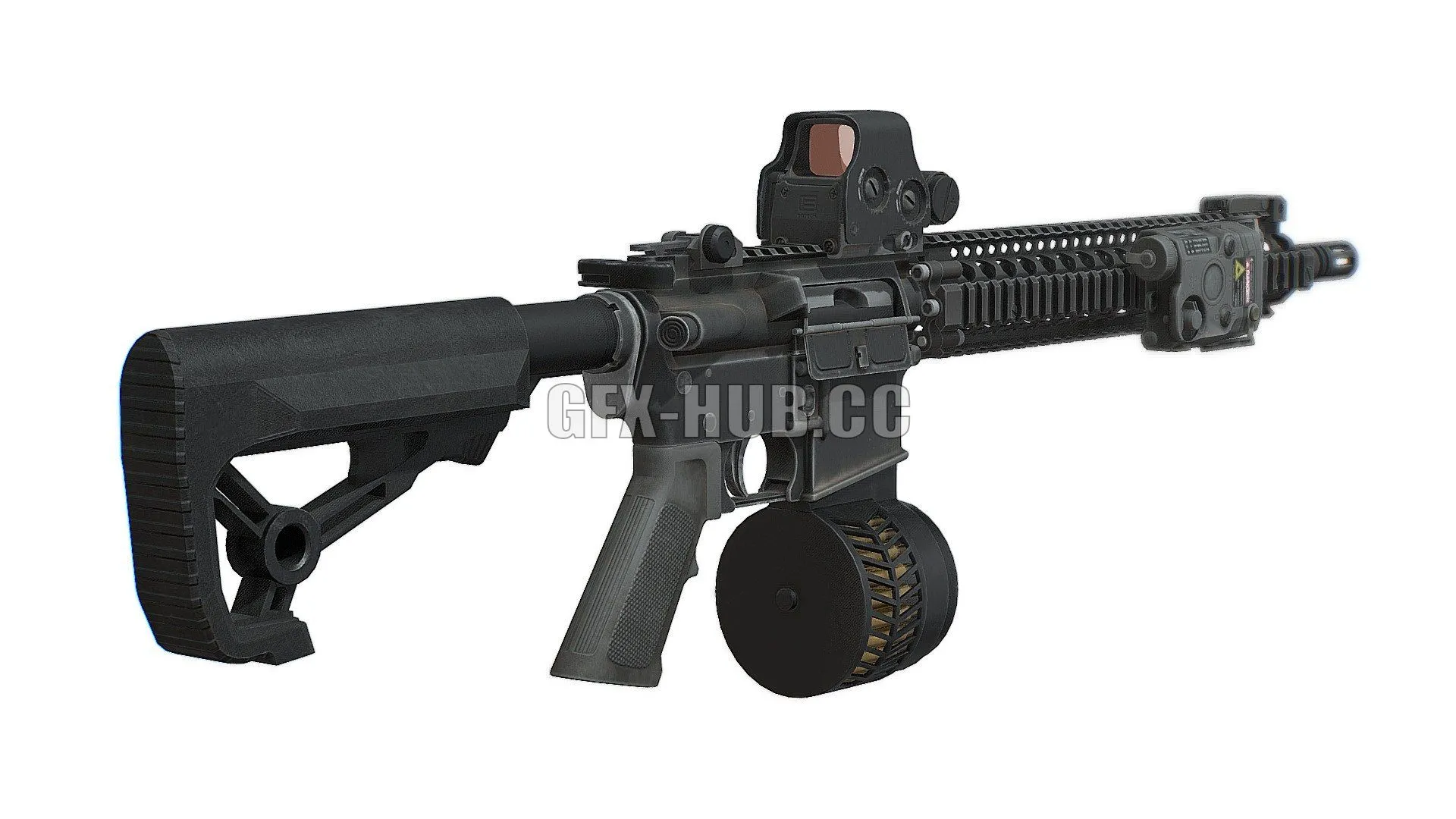 PBR Game 3D Model – Assault Rifle MK18 MOD DELTA