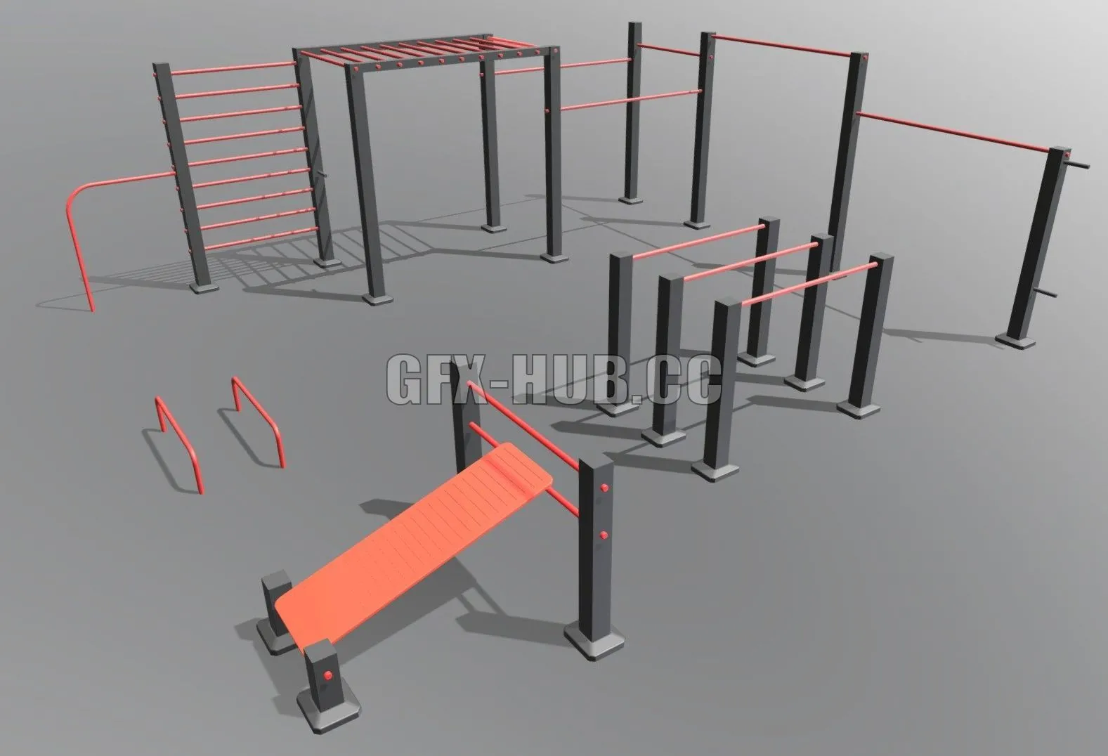 PBR Game 3D Model – Street Workout