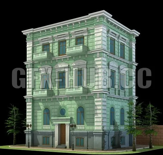 PBR Game 3D Model – Stylized modular house