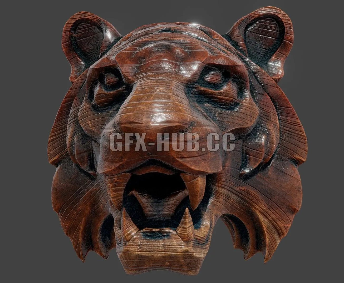 PBR Game 3D Model – Stylized Tiger Head