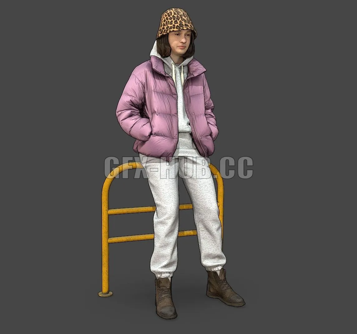 PBR Game 3D Model – Stylized Woman Character