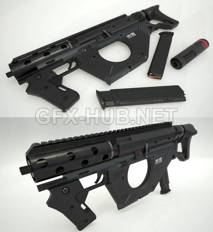 PBR Game 3D Model – Sub Machine Gun