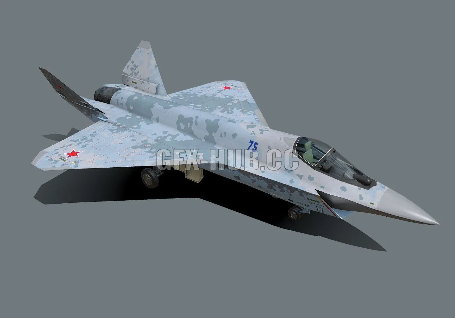 PBR Game 3D Model – Sukhoi checkmate T-75 LTS