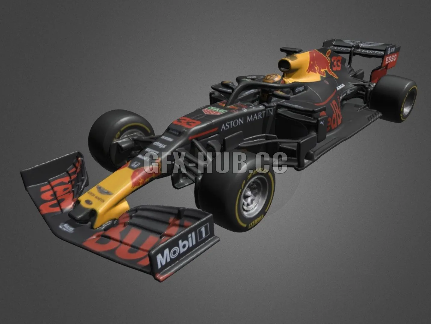 PBR Game 3D Model – Aston Martin Red Bull Racing RB15