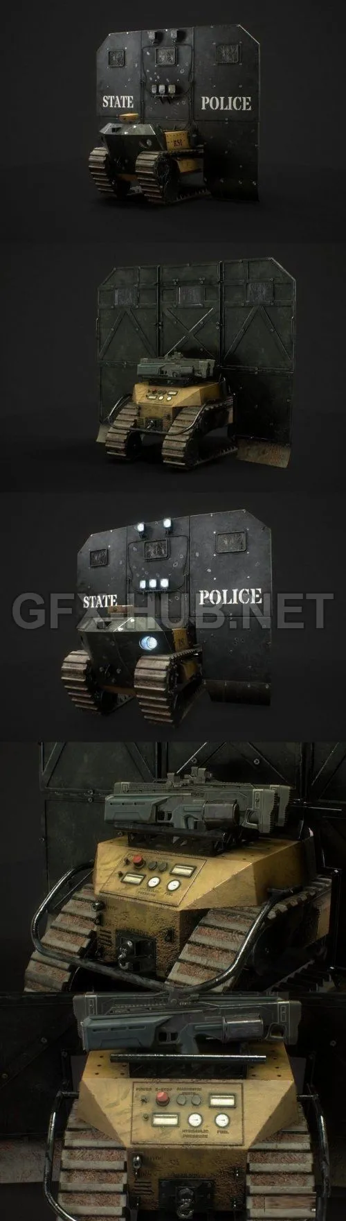 PBR Game 3D Model – SWAT RIOT BOT