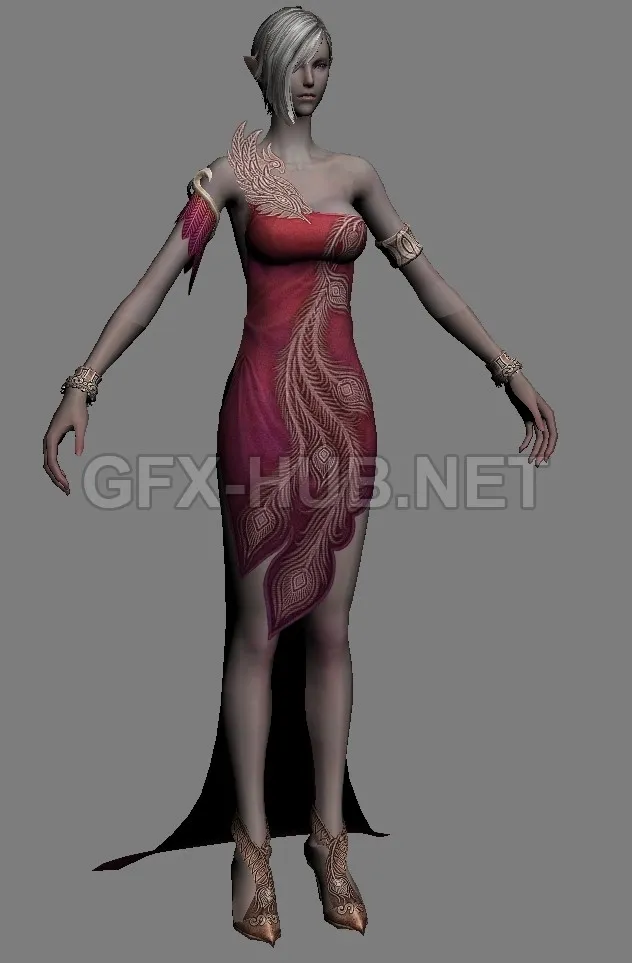 PBR Game 3D Model – T.E.R.A Highelf Female