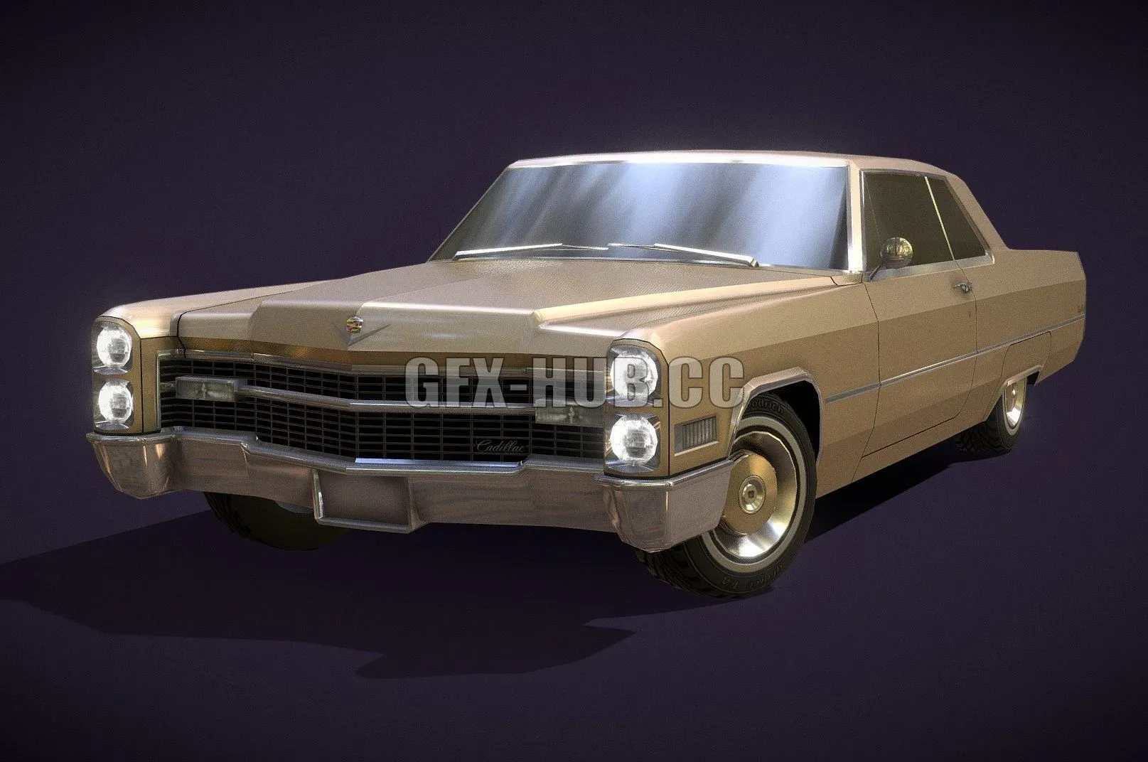 PBR Game 3D Model – 1966 Cadillac Coupe de Ville