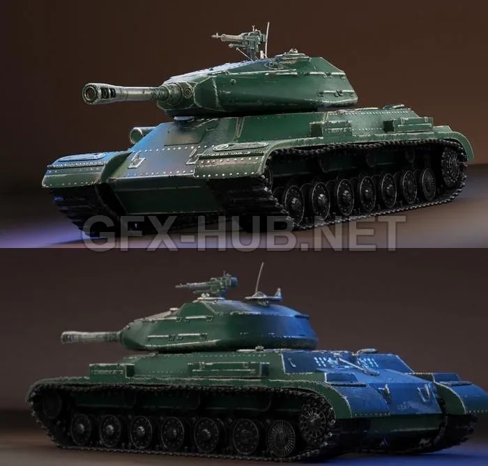 PBR Game 3D Model – Tank WW2