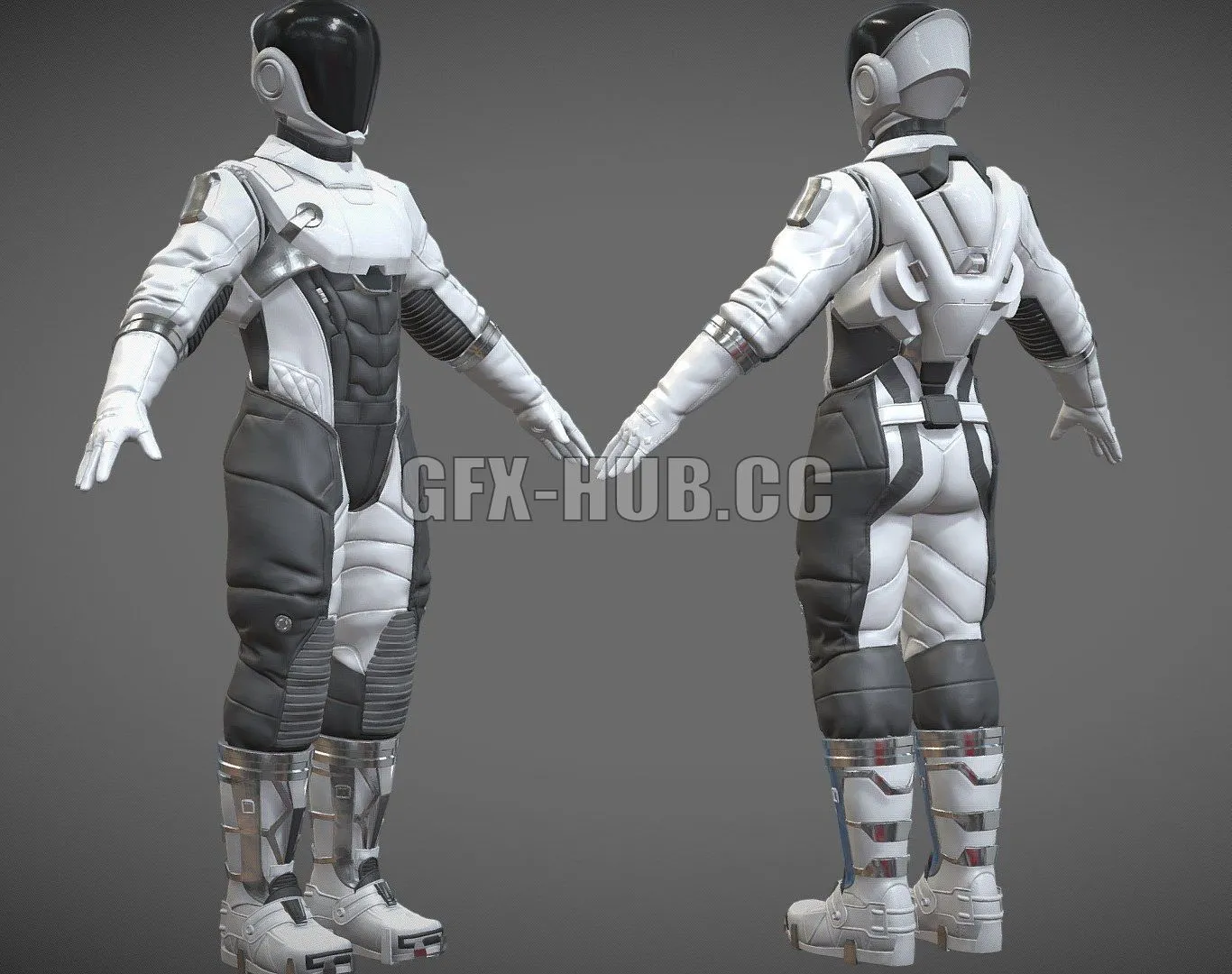PBR Game 3D Model – Astronaut Spacesuit Generic Sci-Fi Space Suit