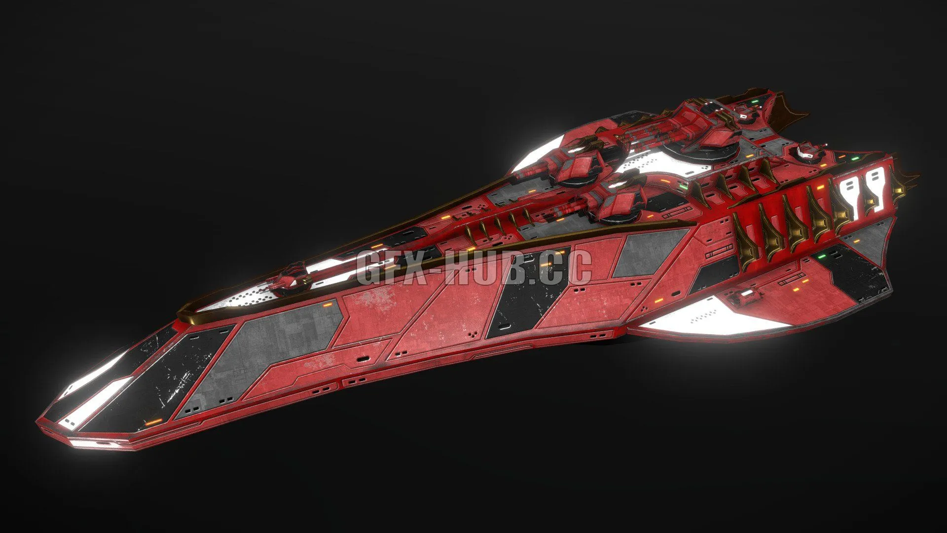 PBR Game 3D Model – Thaalian Empire Cruiser