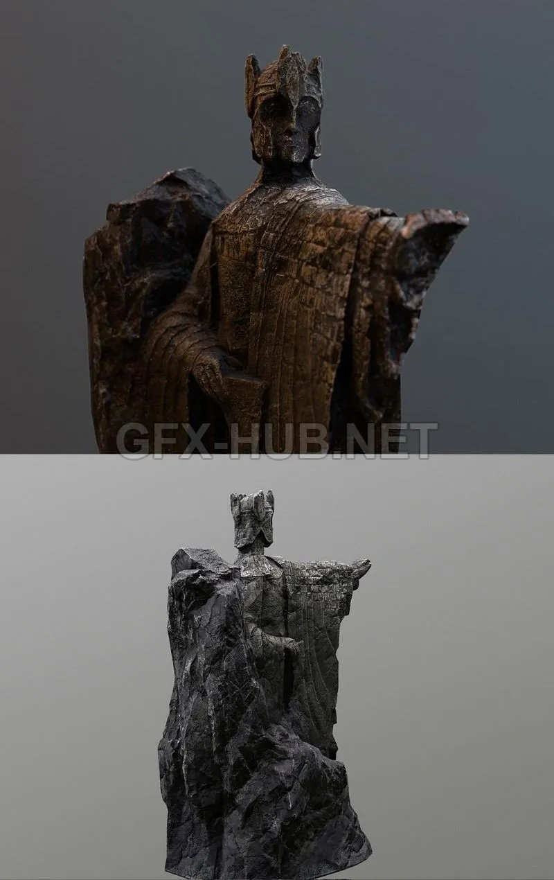 PBR Game 3D Model – The Argonath Statue Photoscan