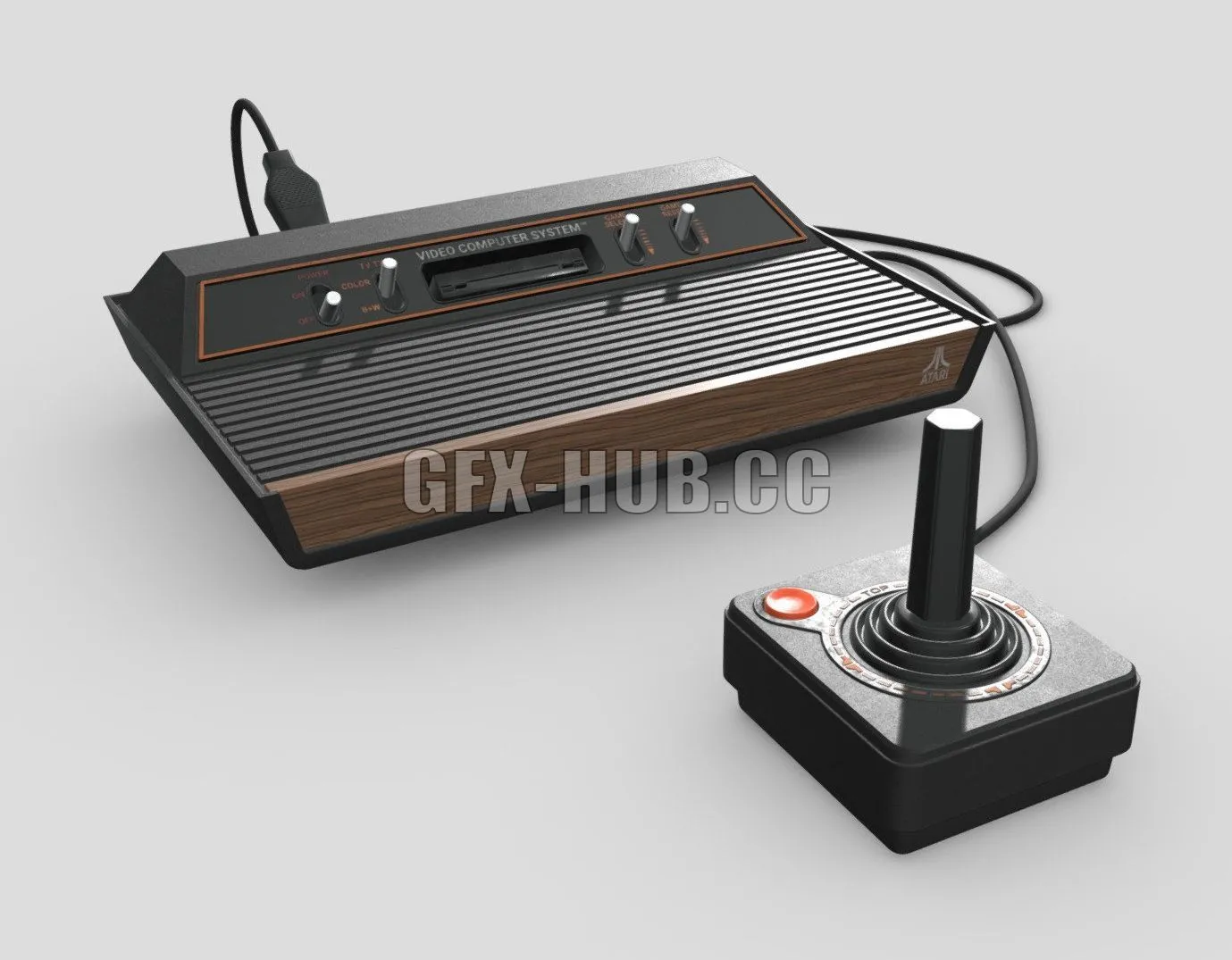PBR Game 3D Model – Atari 2600 game console