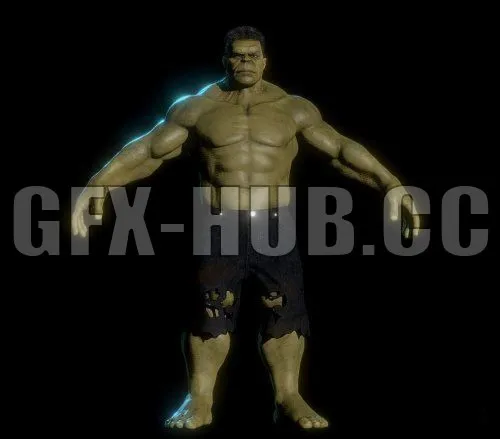 PBR Game 3D Model – The Hulk Avengers Full Body PBR