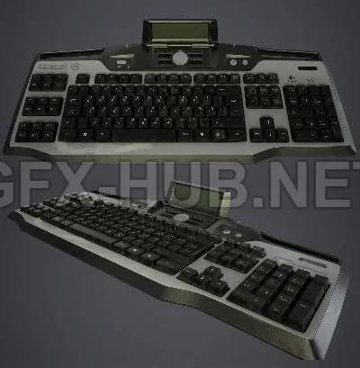 PBR Game 3D Model – The old and dusty keyboard