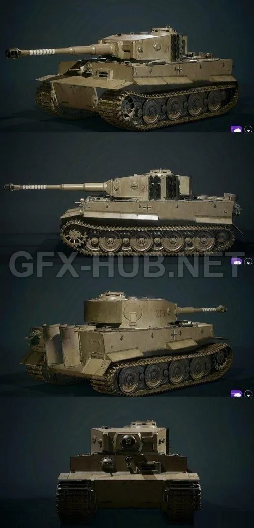 PBR Game 3D Model – Tiger 1 World War II Tank PBR