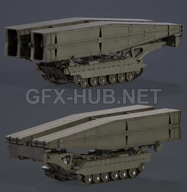 PBR Game 3D Model – Titan Armored Vehicle Launcher Bridge