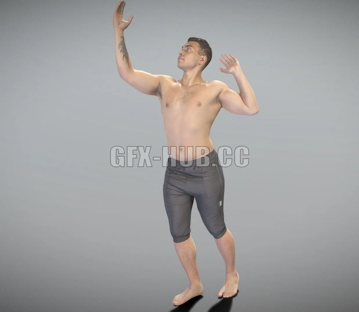 PBR Game 3D Model – Athletic handsome man pitching the ball 201