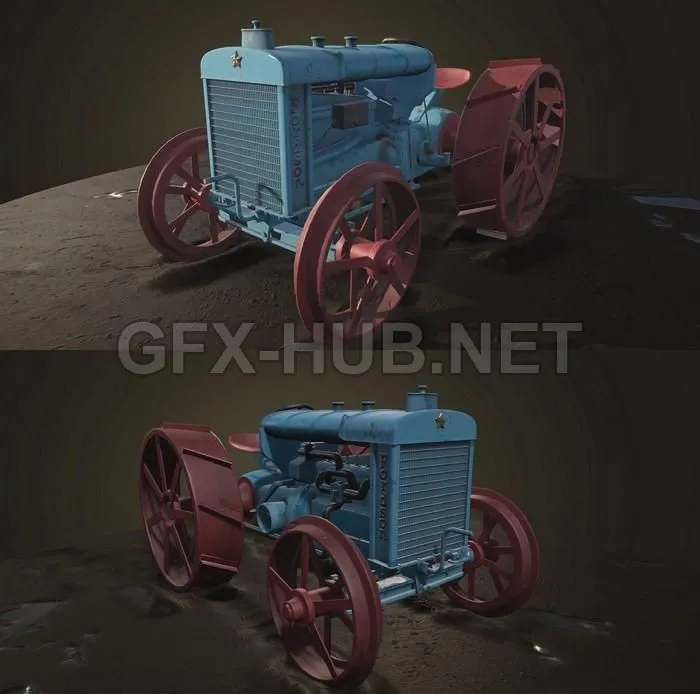 PBR Game 3D Model – Tractor – Fordson