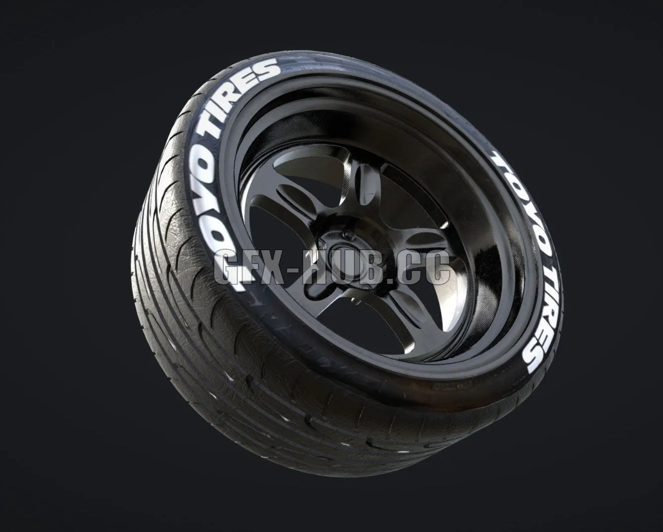 PBR Game 3D Model – Tuner car wheel