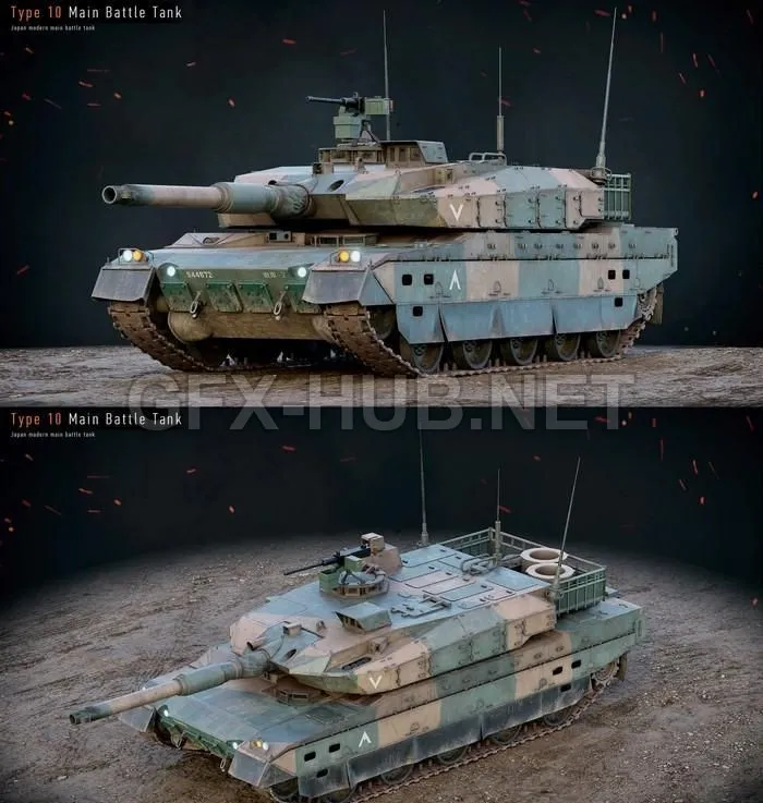 PBR Game 3D Model – Type 10 Chinese Tank