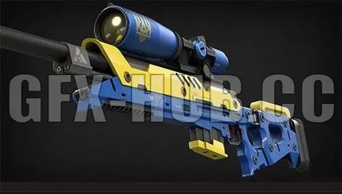 PBR Game 3D Model – Ukrainian Sniper Rifle PBR