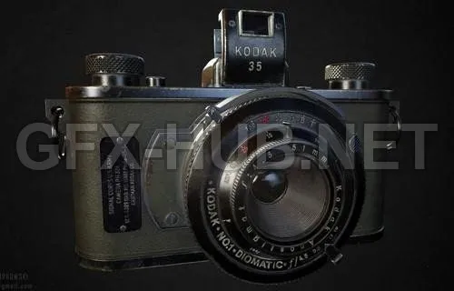 PBR Game 3D Model – US Army Kodak Camera PBR