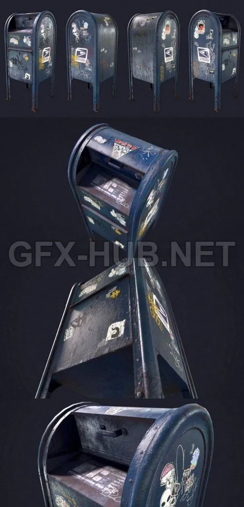 PBR Game 3D Model – US Mail Box